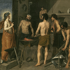 reproductie Apollo in the Forge of Vulcan van Diego Velazquez